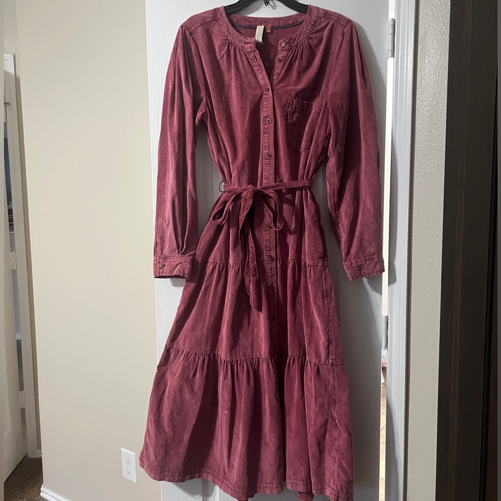 Pilcro Burgundy Long Sleeve Dress